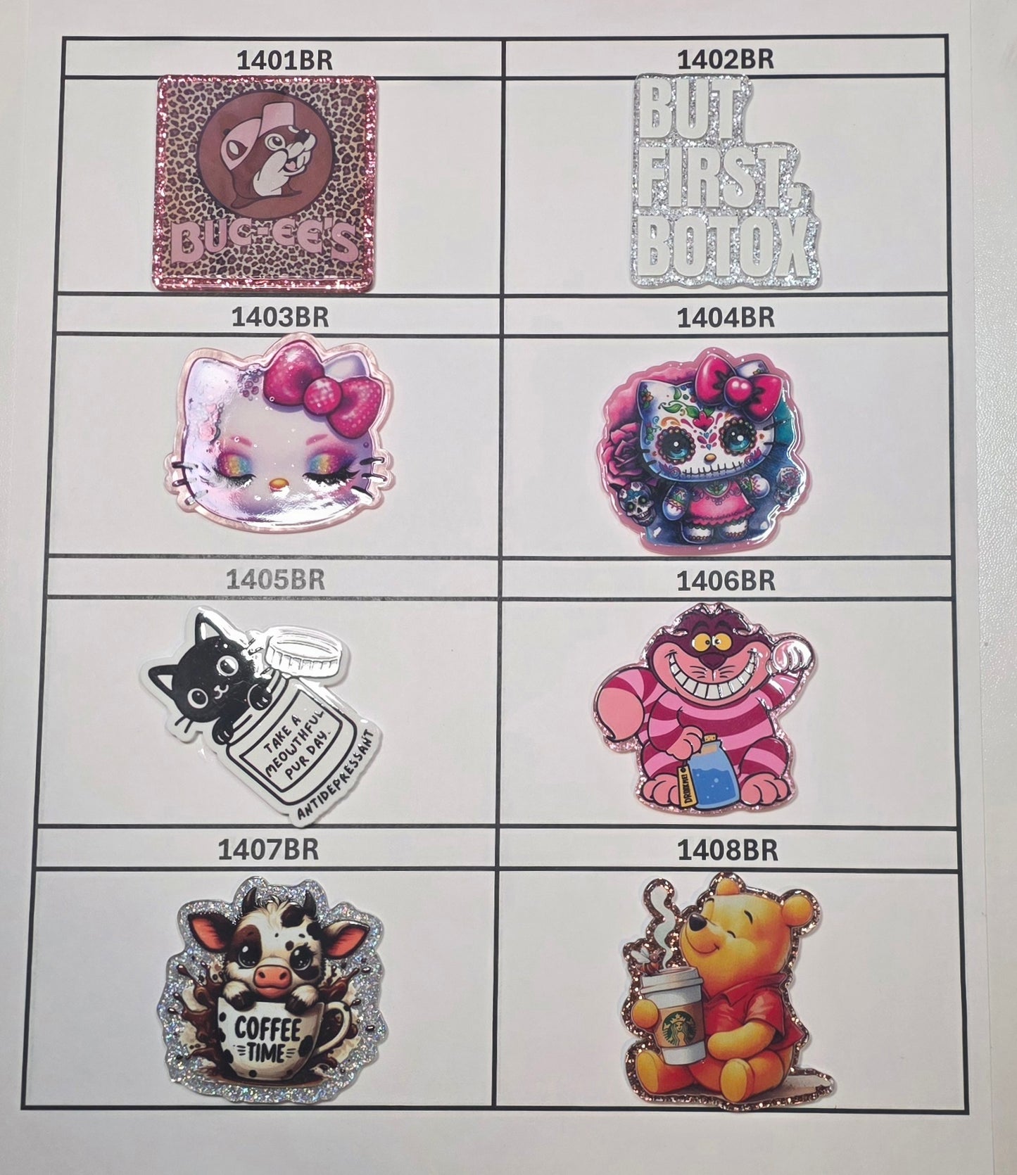 0000- Acrylic Flatback Catalog
