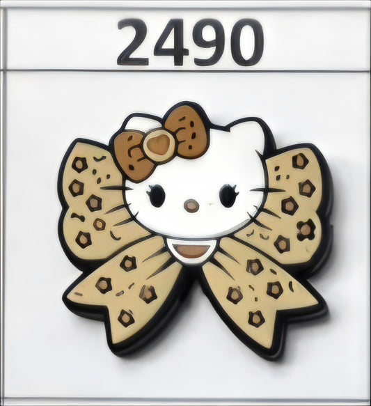 2490- Kitty Bow Tan