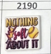 2190- Nothing Soft About It (Softball) Focal Bead