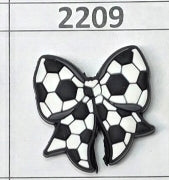 2209- Soccer Bow Focal Bead