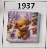 1937- Snowy Cow Focal Bead