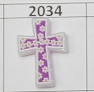 2034- Purple Cross Focal Bead