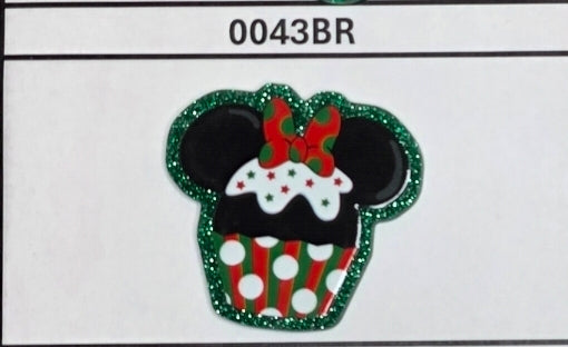 0043BR Christmas Mouse Girl Cupcake