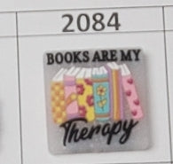 2084- Books Are My Therapy Clear Focal Bead