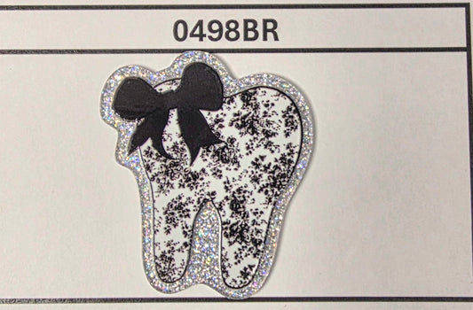 0498R- Tooth Black Bow