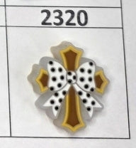 2320-Polka Dot Bow Cross Focal Bead
