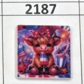 2187- Popsicle Moo Moo Cow Focal Bead