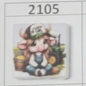 2105- Country Girl Cow Focal Bead