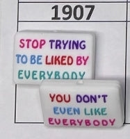 1907- Liked by Everybody Double Side Focal Bead