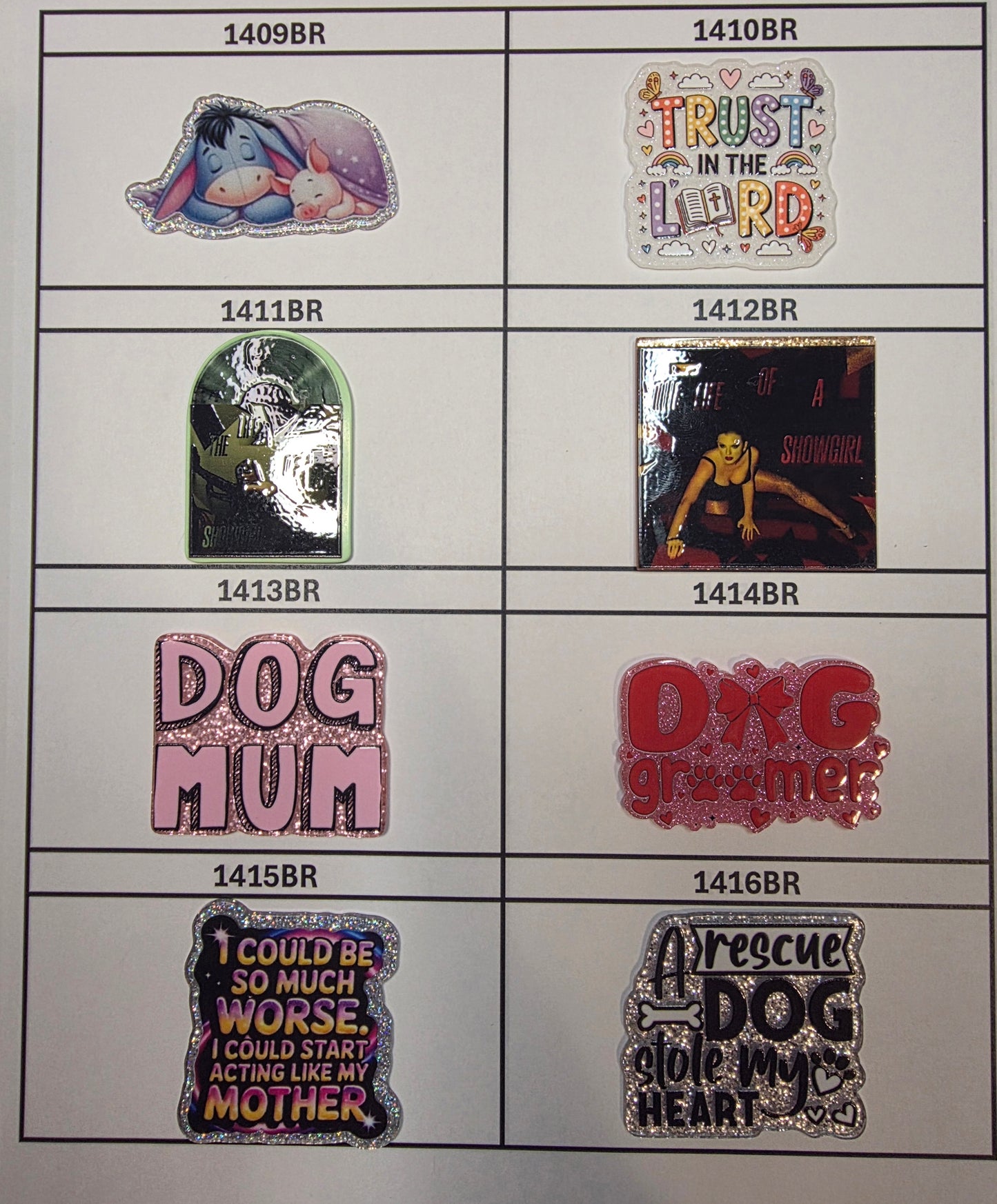 0000- Acrylic Flatback Catalog
