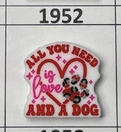 1952- Love & A Dog Focal Bead