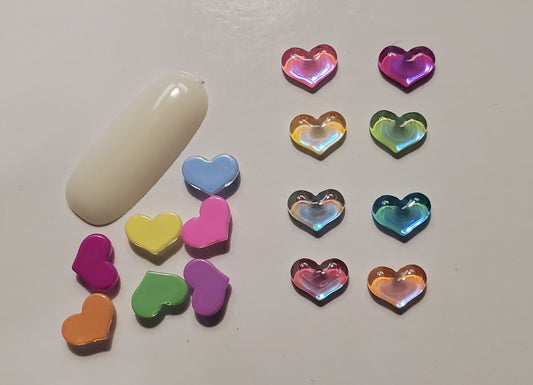 Hearts Oblong Glass- Flatback