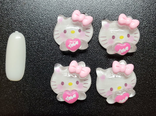 Glitter Love Heart Cat