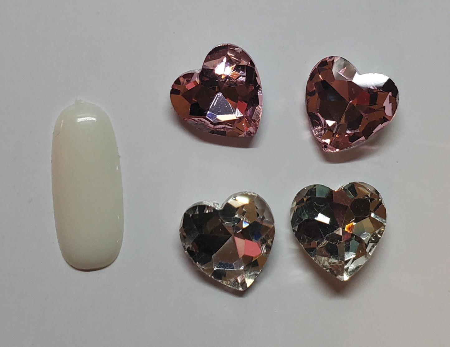 Pink & White Bling Hearts